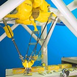 FANUC’s food grade dexterous M-3iA6A pick and place system for complex, lighter products which can be accumulated to fit shelf-ready cases