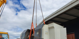 piece of machinery being carried