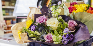 flowers in basket