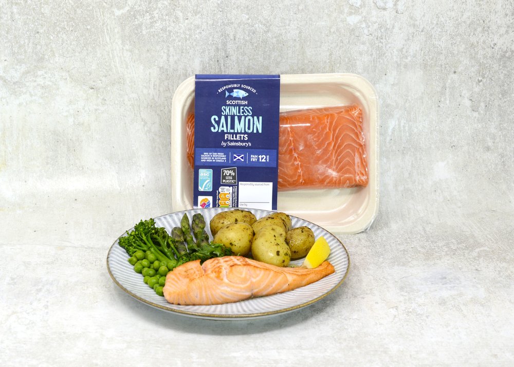 Sainsbury's new salmon packaging