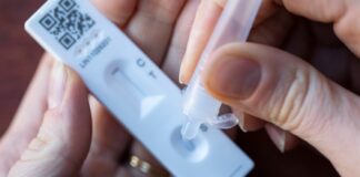 Lateral flow test being used