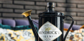 Hendrick's watering can gin packaging