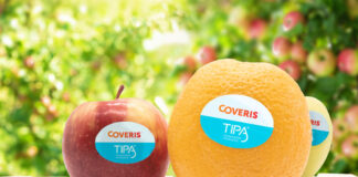 Fruit with compostable labels