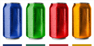 Cans with different colour options