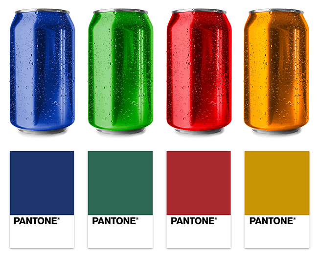 Cans with different colour options 