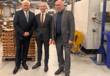 Zeus Packaging Group acquires Simpac L-R: Sandy Bole (MD of Simpac); Brian O'Sullivan (founder, Zeus Group); and Luke Cobbett (operations and production director of Simpac)
