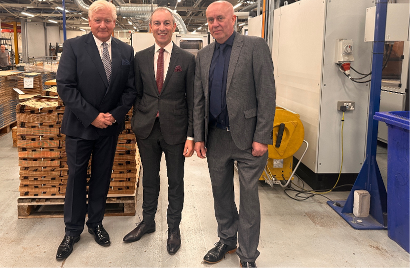 L-R: Sandy Bole (MD of Simpac); Brian O'Sullivan (founder, Zeus Group); and Luke Cobbett (operations and production director of Simpac)