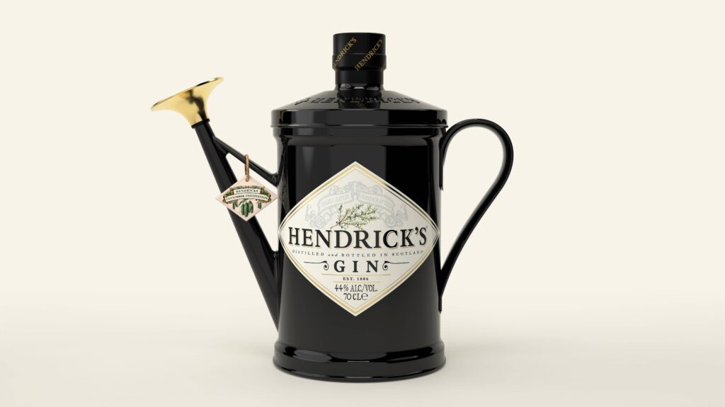 Watering can gin packaging