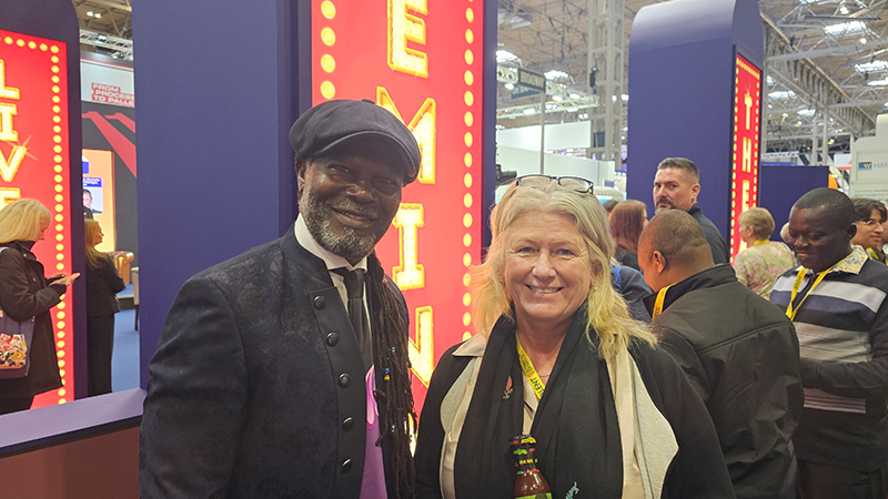 Reggae Reggae Sauce founder Levi Roots and BCMPA's Emma Verkaik