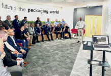 Corrugated and folding carton innovations take centre stage at open house events Craig McGowan presenting at the Bobst UK Open House event