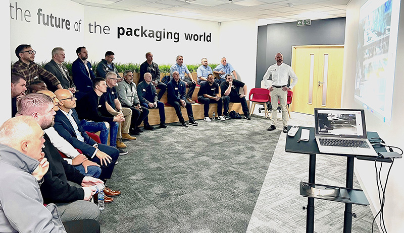 Craig McGowan presenting at the Bobst UK Open House event