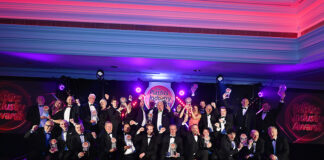 Plastics Industry Awards winners on stage