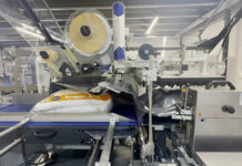 Bedding products on packaging line