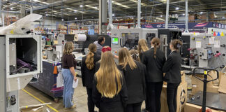 Female students on tour of ABG site
