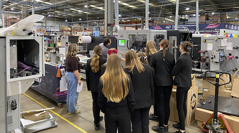 Female students on tour of ABG site