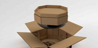 Fibre-based corrugated cardboard packaging