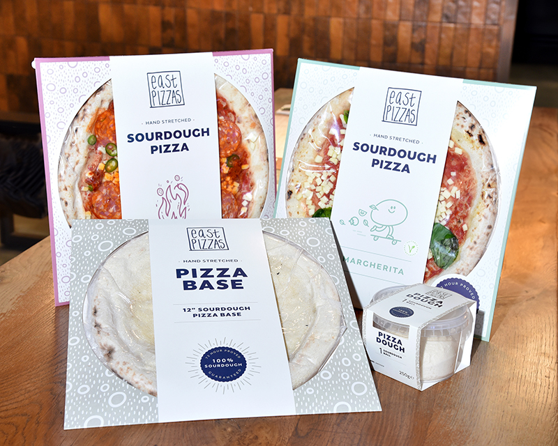 East Pizzas packaging
