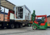 Macpac extends capacity with new thermoforming machine Thermoforming system being lifted off a lorry