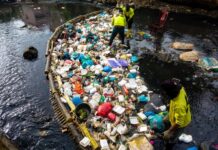 Plastic waste in the ocean