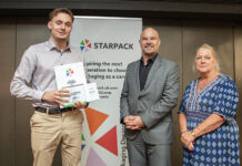 Design competition tasks students with showcasing metal packaging creativity Award being presented to student designer