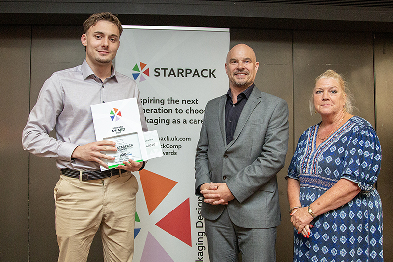 Award being presented to student designer