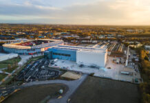 Aerial drone footage of Glass Futures