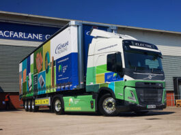 Electric articulated lorry