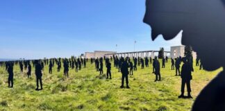 Silhouettes at the British Normandy Memorial