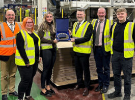 Ribble Packaging receiving the Supplier of the Year accolade. Image credit: Macfarlane Packaging