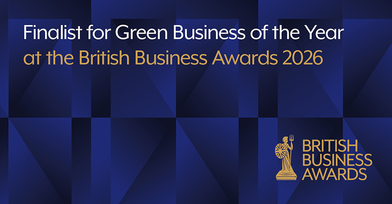 Text highlighting Smurfit Westrock UK being been named as a finalist in the Green Business of the Year category at the 2026 British Business Awards.