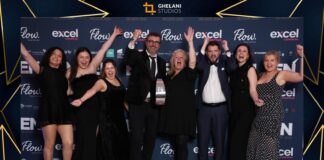 Winners celebrating event partnership award win