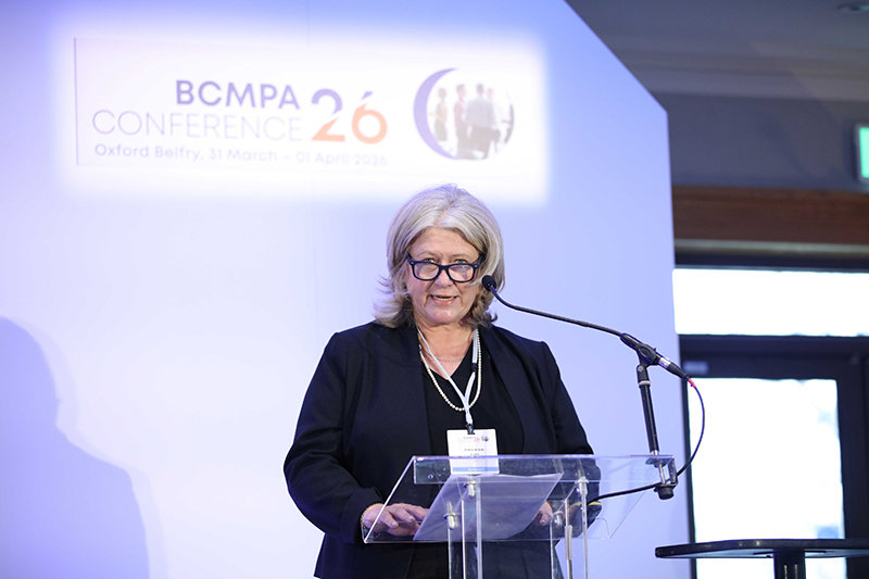 Emma Verkaik on stage at BCMPA conference