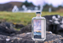 Glass gin bottle