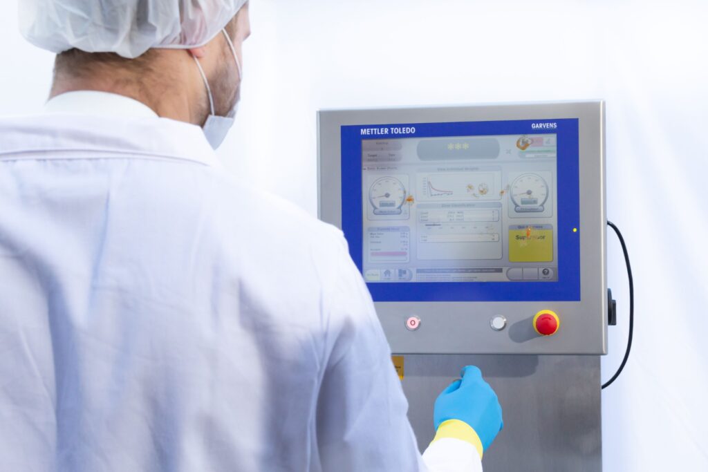 Operator with inspection machine