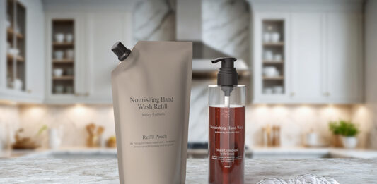 New research reveals refill packaging now ‘well established’ across personal care products Refillable soap pouch