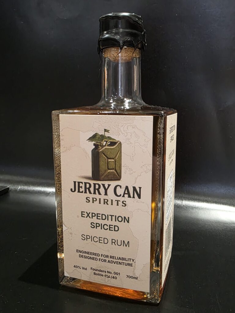 Jerry can rum bottle